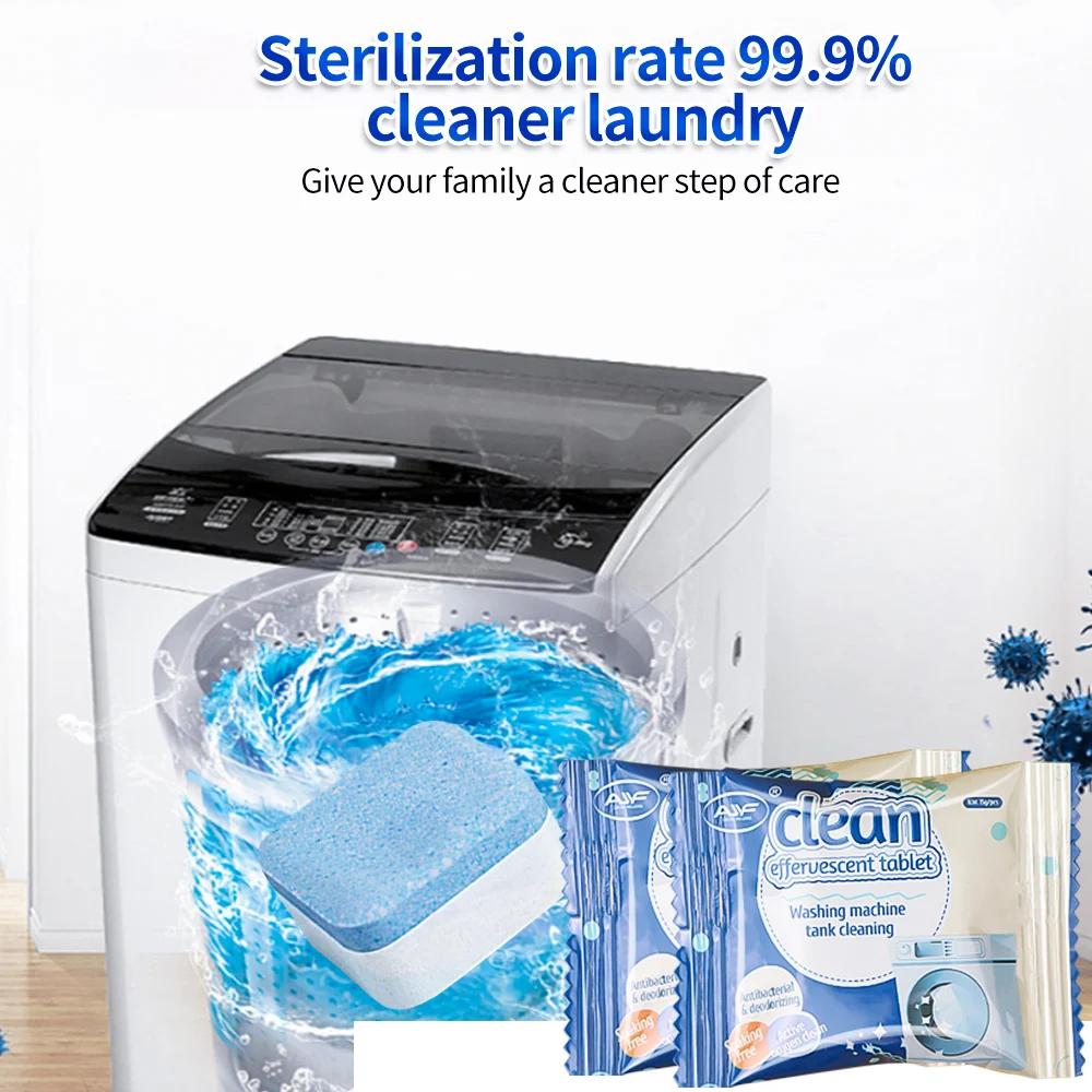 Custom Logo Package Washing Machine Drum Cleaner Deep Cleaning Remove Stain Washing Machine Cleaner Effervescent Tablets