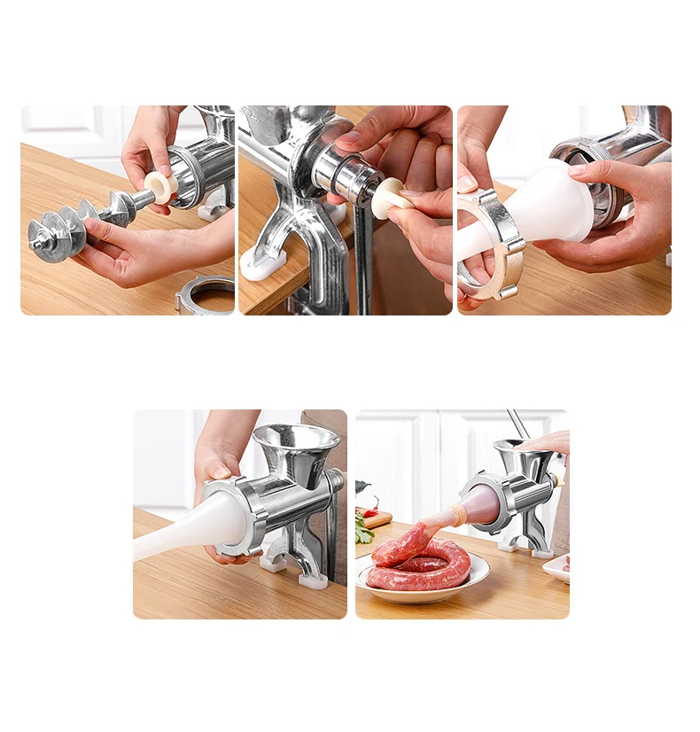 Home Kitchen Aluminum Alloy Meat Mincer grinder sausage maker mini food grinder manual