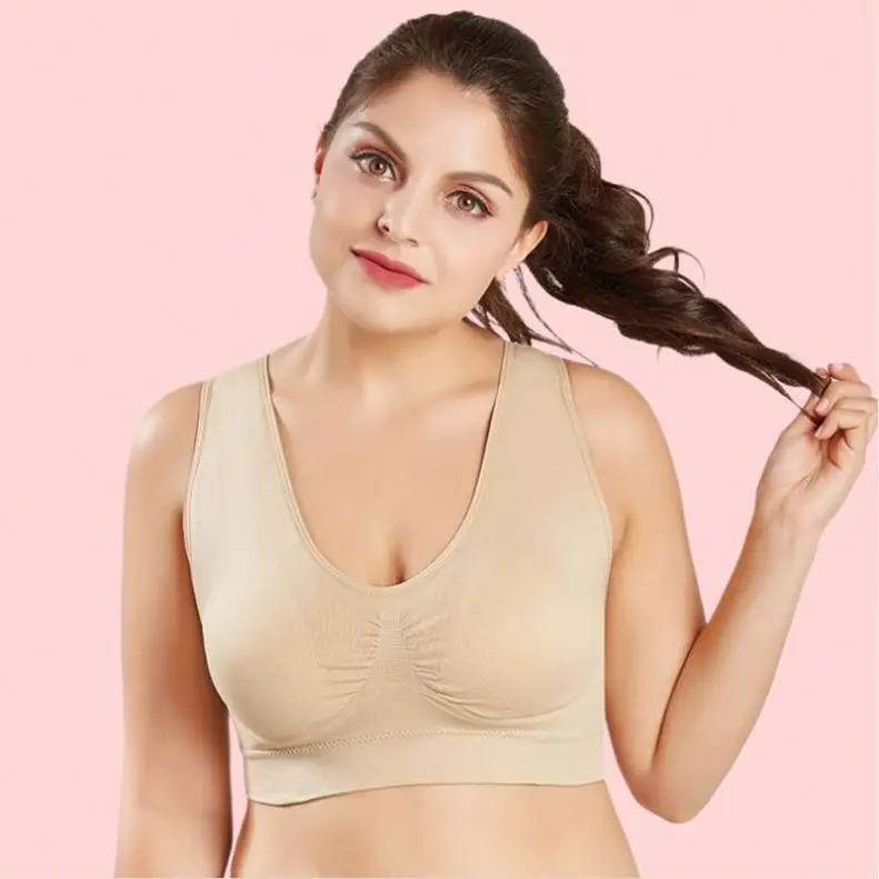 Seamless Push-Up Bras For Plus Size Women 5Xl 6Xl Bralette Wireless Bra Vest with Zipper Closure For Big Sizes and Girls