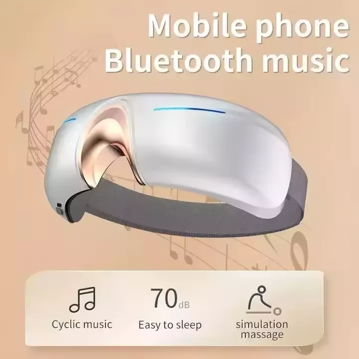 New hot and cold Improve Sleep Music 4d Smart Electric Airbag Vibration Cold Eye Massager for Dry Eye Eyestrain Fatigue Relief