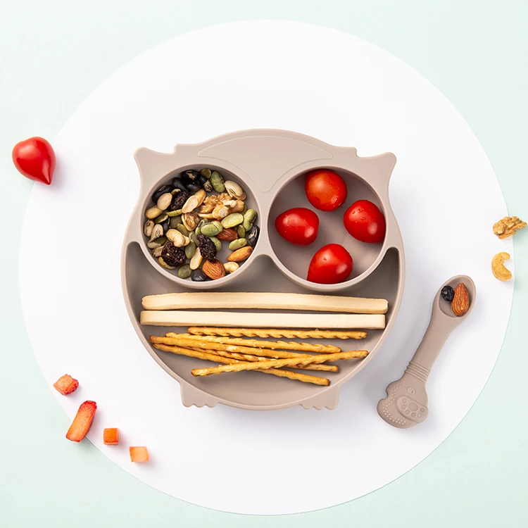 BPA Free Eco Kids Toddler Silicon Dinner Food Plate Baby Silicone Suction Plate