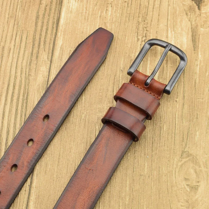 Wholesale Premium Zinc Alloy Pin Buckle Cow Leather Waist Belt Top Layer Genuine Leather Belt for Jeans