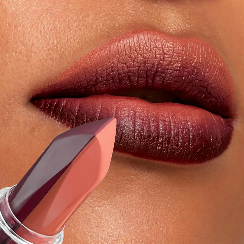 2 color in one lip liner lipstick shimmering and matte nude black mermaid shimmering metallic beauty cosmetics Private label