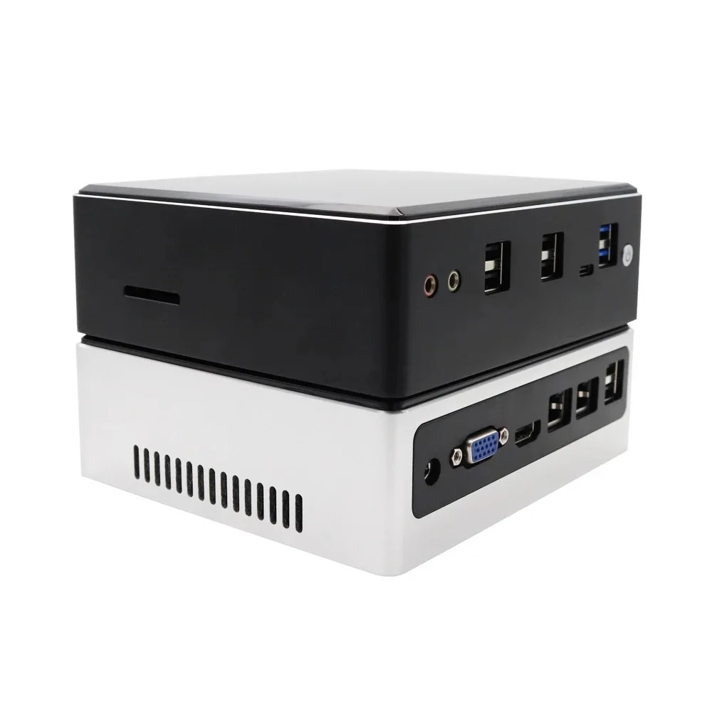 Hot selling Wholesale low power dual Lan Barebone Desktop portable personal micro computer with Win10 pro Linux WiFi