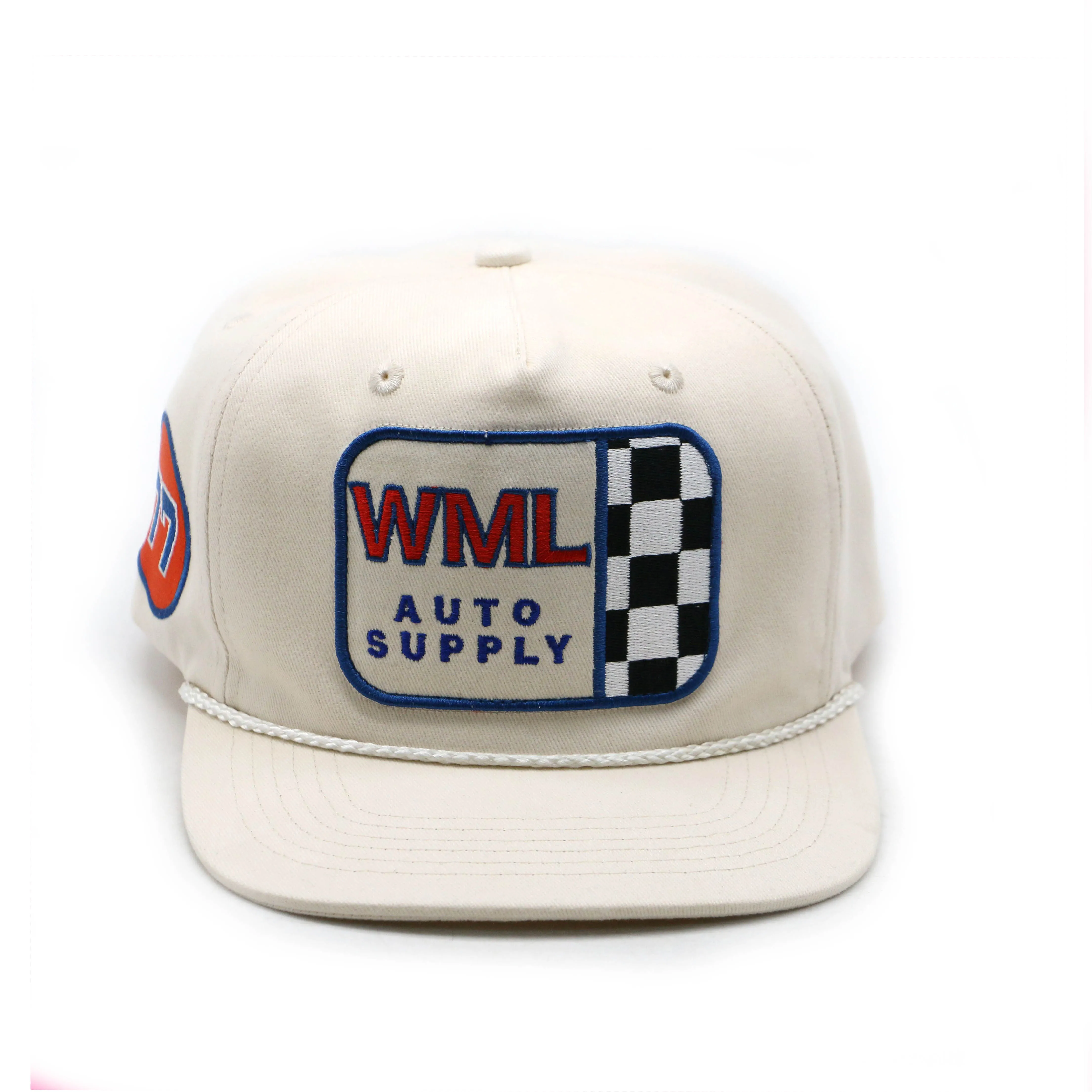 Flat bill adjust plastic snap back patch embroidery label hat 5 panel cotton unstructured rope snap back cap