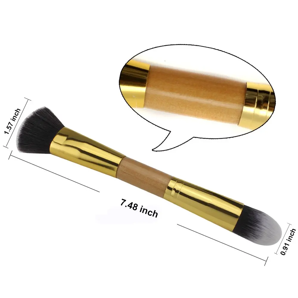 Double-headed Portable Makeup Brush Large Loose Powder Blush Highlight Kabuki Powder Contour Brush Beauty Professional Tool