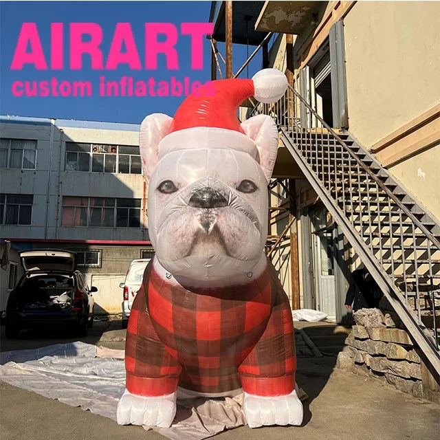 Huge advertisement inflatable Xmas mascot dog model balloon