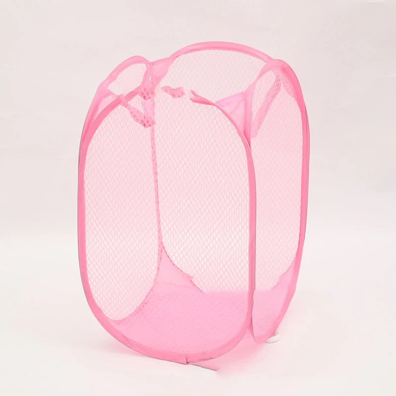 Household folding toy clothes storage basket net art dirty clothes basket storage barrel laundry basket