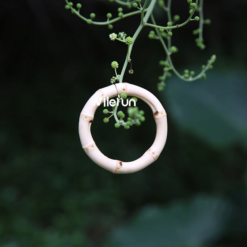 Round circle bamboo root connecting ring door window curtain drawer ring pull bamboo napkin ring