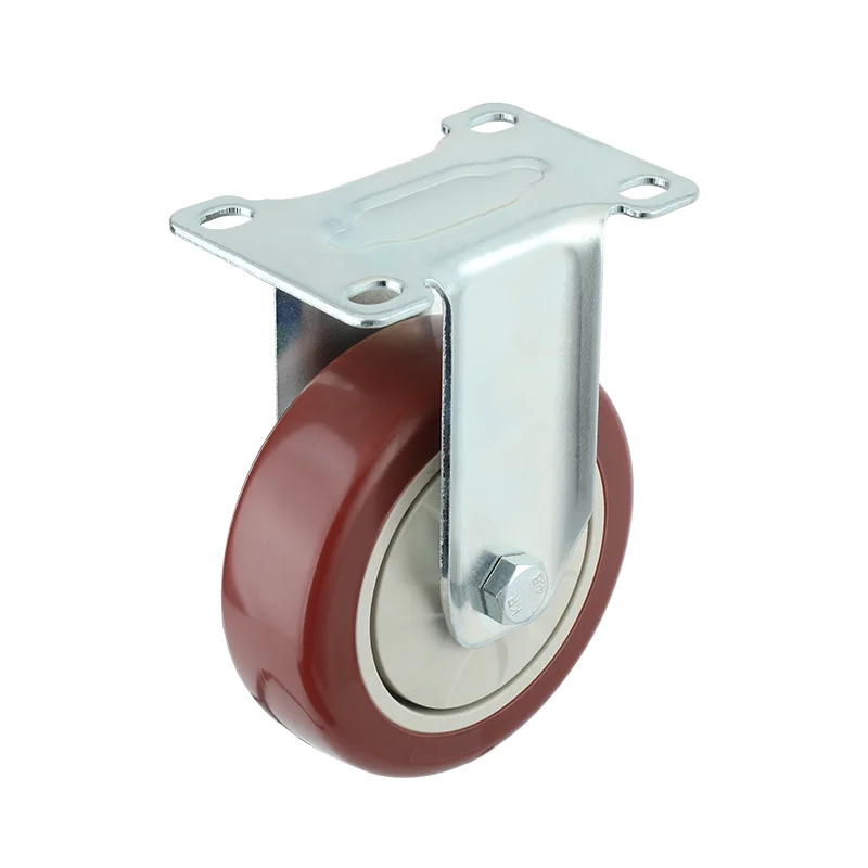 
Uholan medium duty ball bearing 5inch industry casters top plate swivel fixed total brake PVC wheel 
