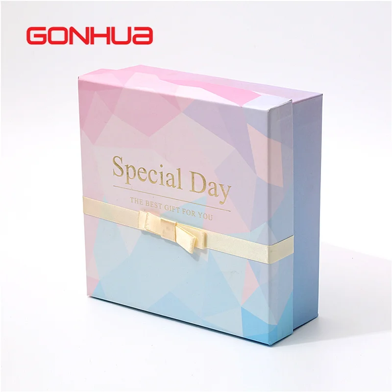 GONHUA Custom Logo Rigid Paper Cardboard Box Pink Packaging Corrugated Cardboard Shipping Boxes For Dress Socks Cosmetics Wine