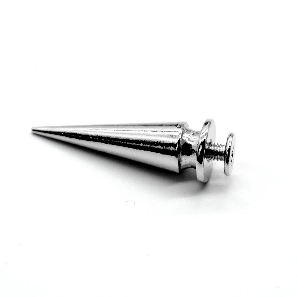Punk Rivet Pointed Nail Gothic Style Button Alloy Silver Rivets Buckle Long Spikes For Clothes Crafts Leather Rivets