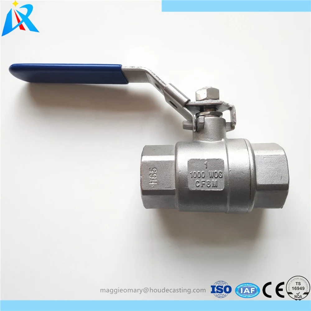 
Stainless steel two bodies 1/2 inch NPT BSP 2pc ball valve for water 