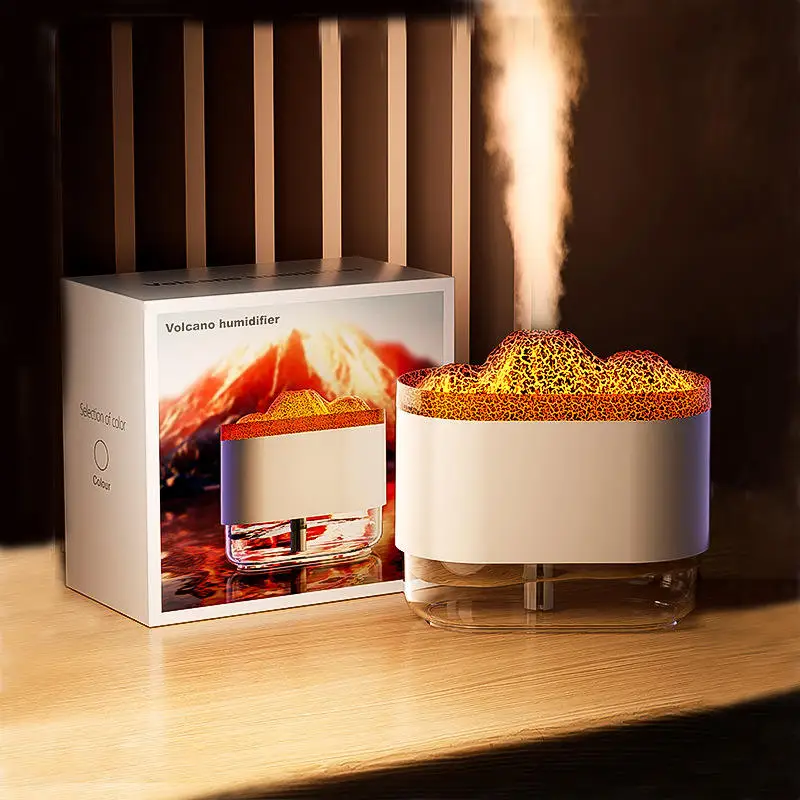 Ultrasonic 3D Volcano Diffuser Air Humidifier Vaporizer Flame Aroma Essential Oil Diffuser Mute Umidificador for Home Office