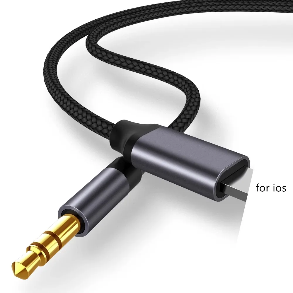 For iPhone 3.5mm Jack Aux Cable Car Speaker Headphone Adapter for iPhone 14 13 12 11 Pro Audio Splitter Cable for iOS 14 Above