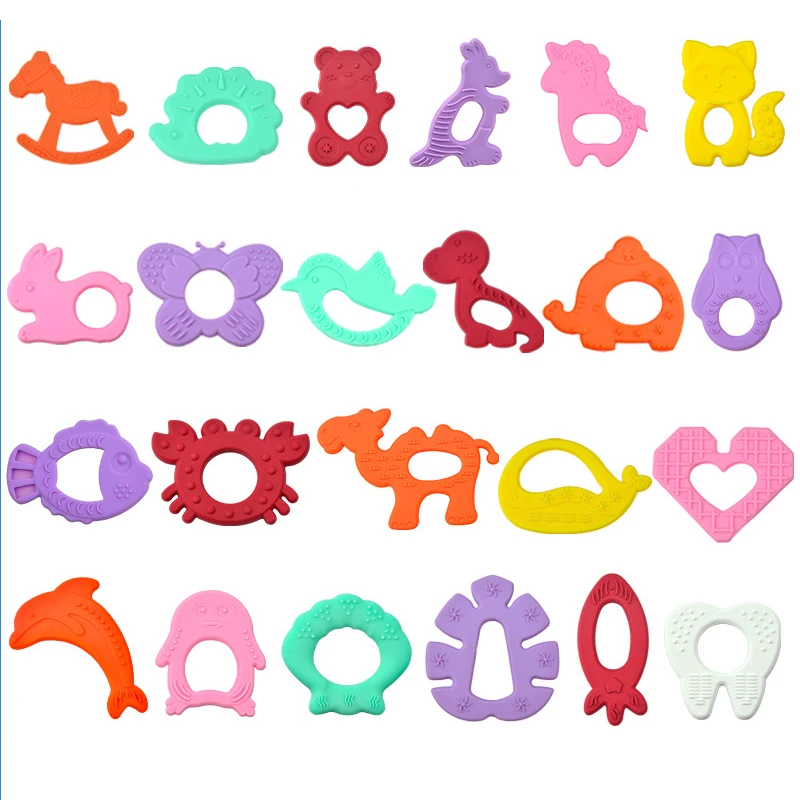 Animal Design BPA Free Chewable Teething Toy Baby Teethers Silicone Teether