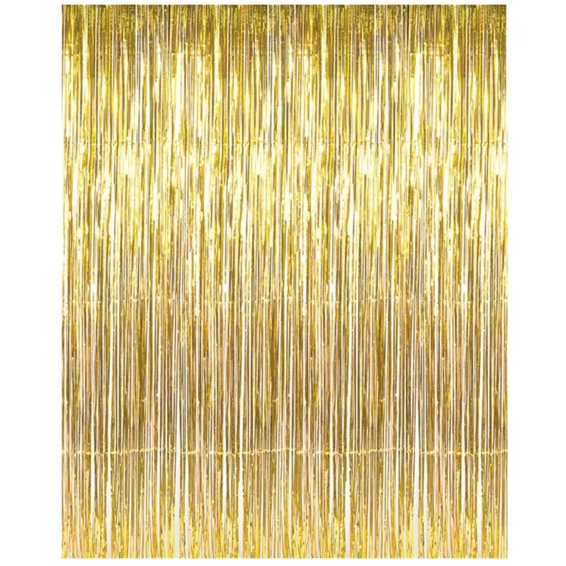 
Metallic Tinsel Foil Fringe Curtains for Party Photo Backdrop Wedding Decor 
