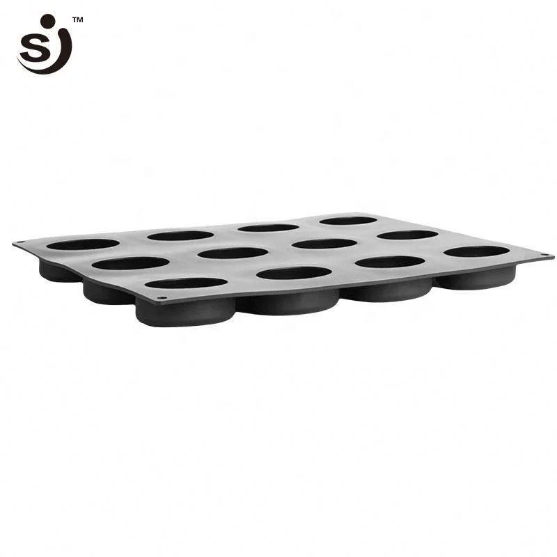 Hot Selling 12 Cavities Large Cute Coffee Bean Design Silicone Mini Cake Molds