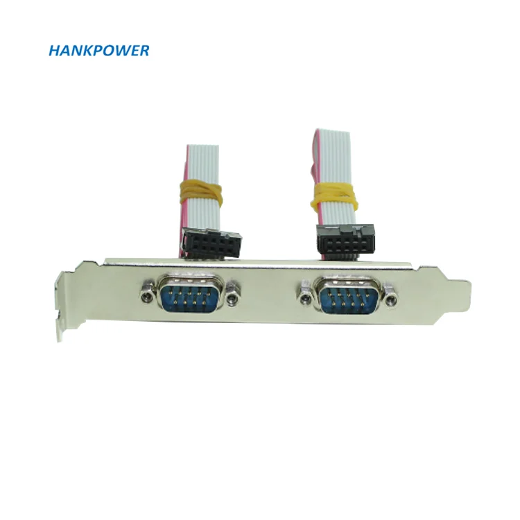 OEM Factory Dual 2 Ports Serial 9 Pin DB9 Male RS232 Ribbon Cable Assembly