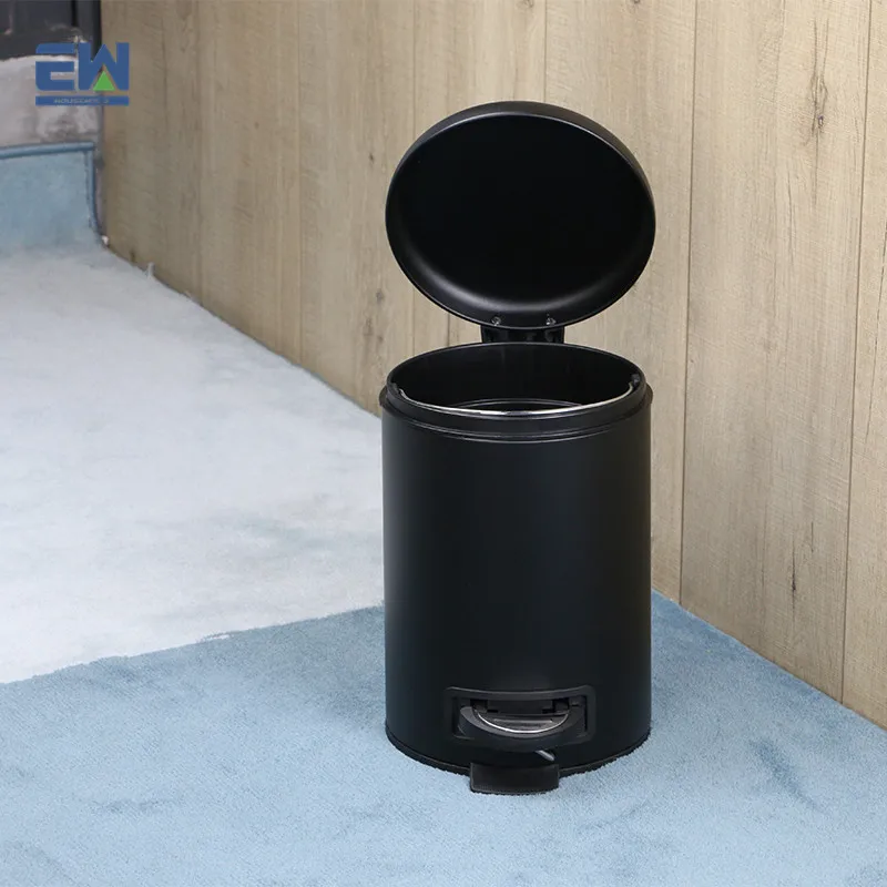 3L Powder Coated Stainless Steel Trash Can Soft Close Lid Airtight Office Household Kitchen Waste Bin under Desk Small Design