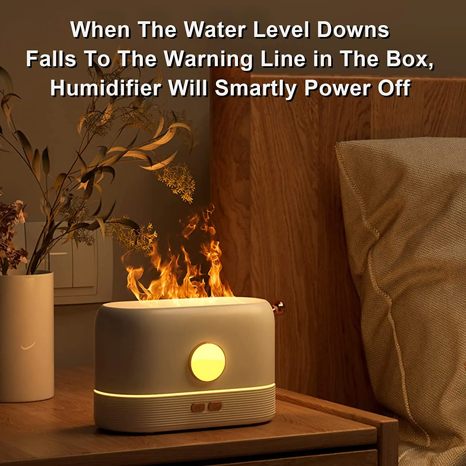 2022 simulation blue flame air humidificador wireless ultrasonic fog generator humidifier diffused Flame Light Aroma Humidifier