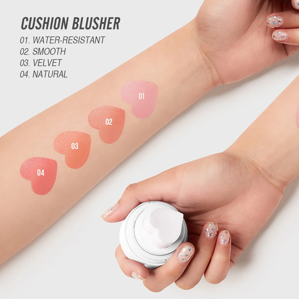 Shopee Lazada Amazon Supplier Long Lasting Eternal Heart Air Cushion Blusher Cosmetics Beauty Makeup