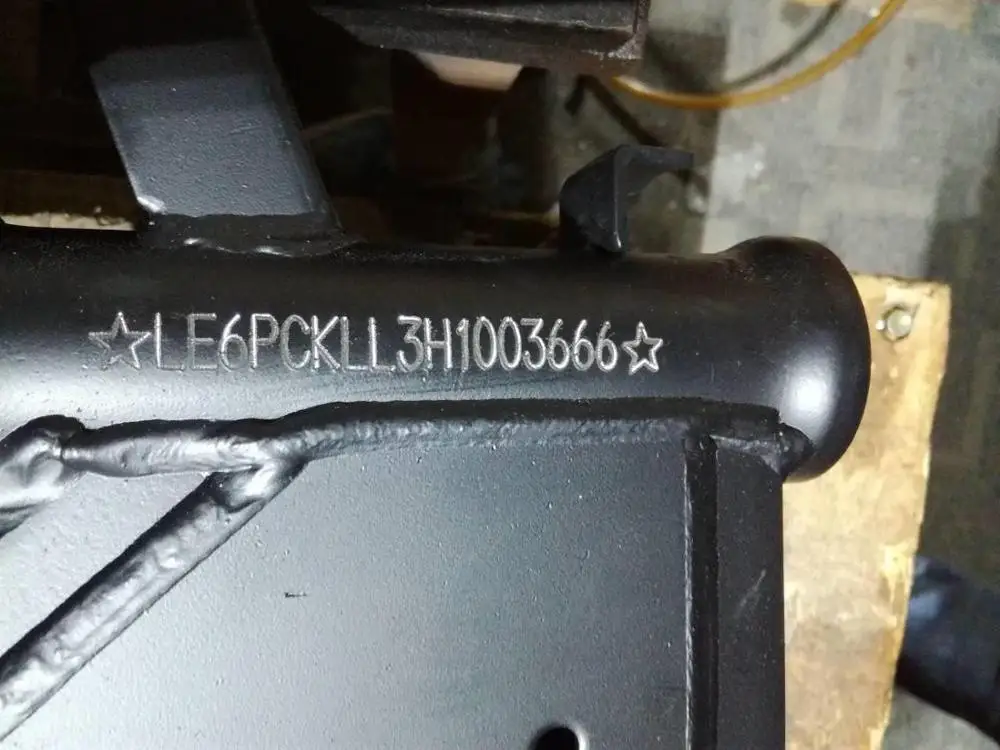 
VIN number marking machine for electric motorcycle frame 