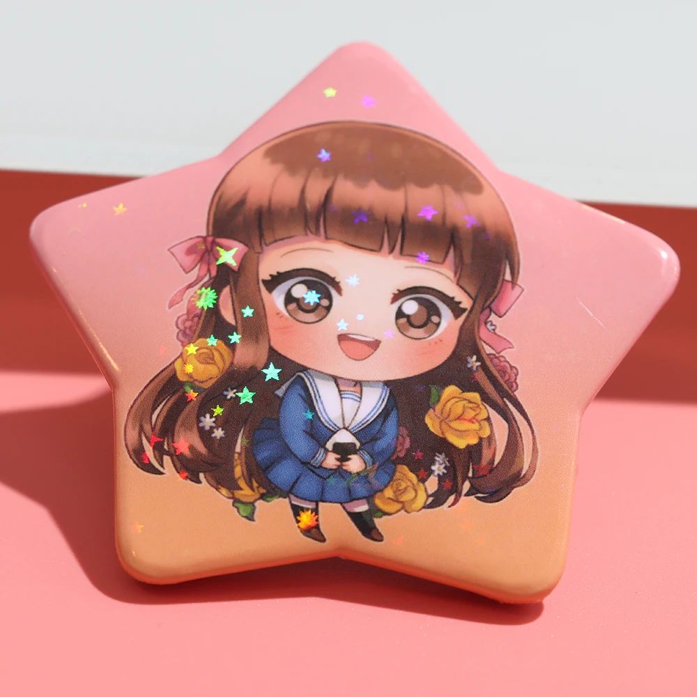 Vigreat Custom Button Pin Badge With Safety Pin Back Anime Reflective Badge