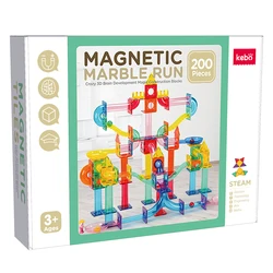 Marble Run 200PCS Educational Magnetic Blocks Toy Set Magnetic Building Tiles Bricks Toys DIY Magnetic Slide Balls Toy Set