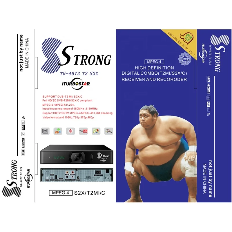 DVB T2 S2 strong digital combo decoder Satellite TV Receiver combo tv box  dvb-s/s2/t/t2/c/c2 combo