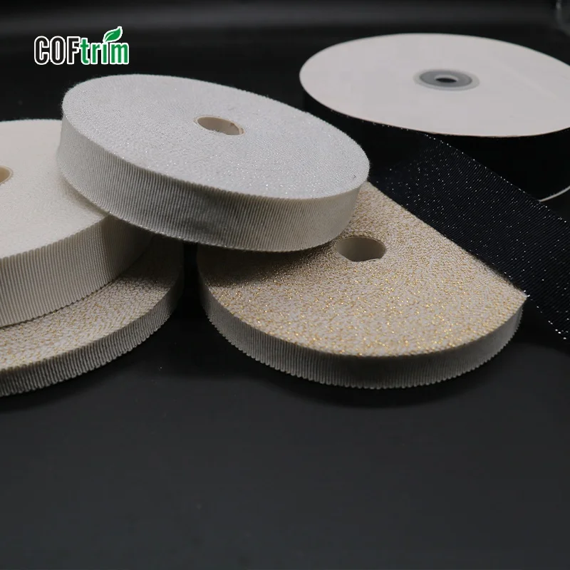 
wholesale double faced lurex yarn rayon Grosgrain Ribbon Hat Ribbon rib ribbon for hat decoration or clothing 