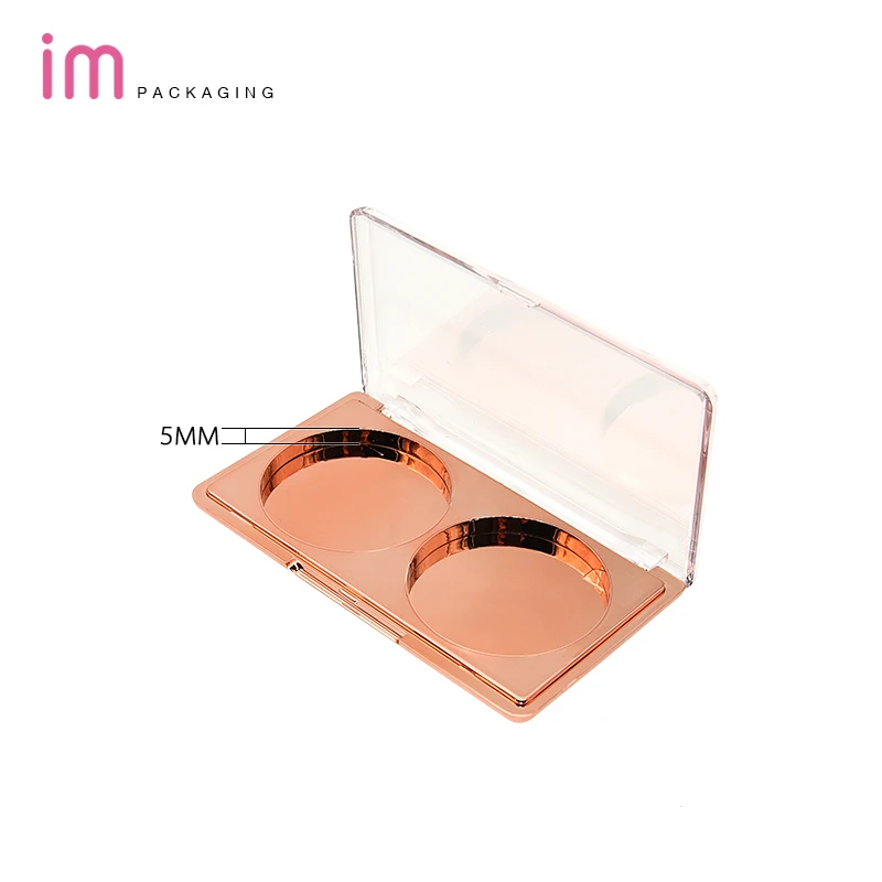 2 tone compact packaging cream blush ckeek empty palette compact gold blusher container