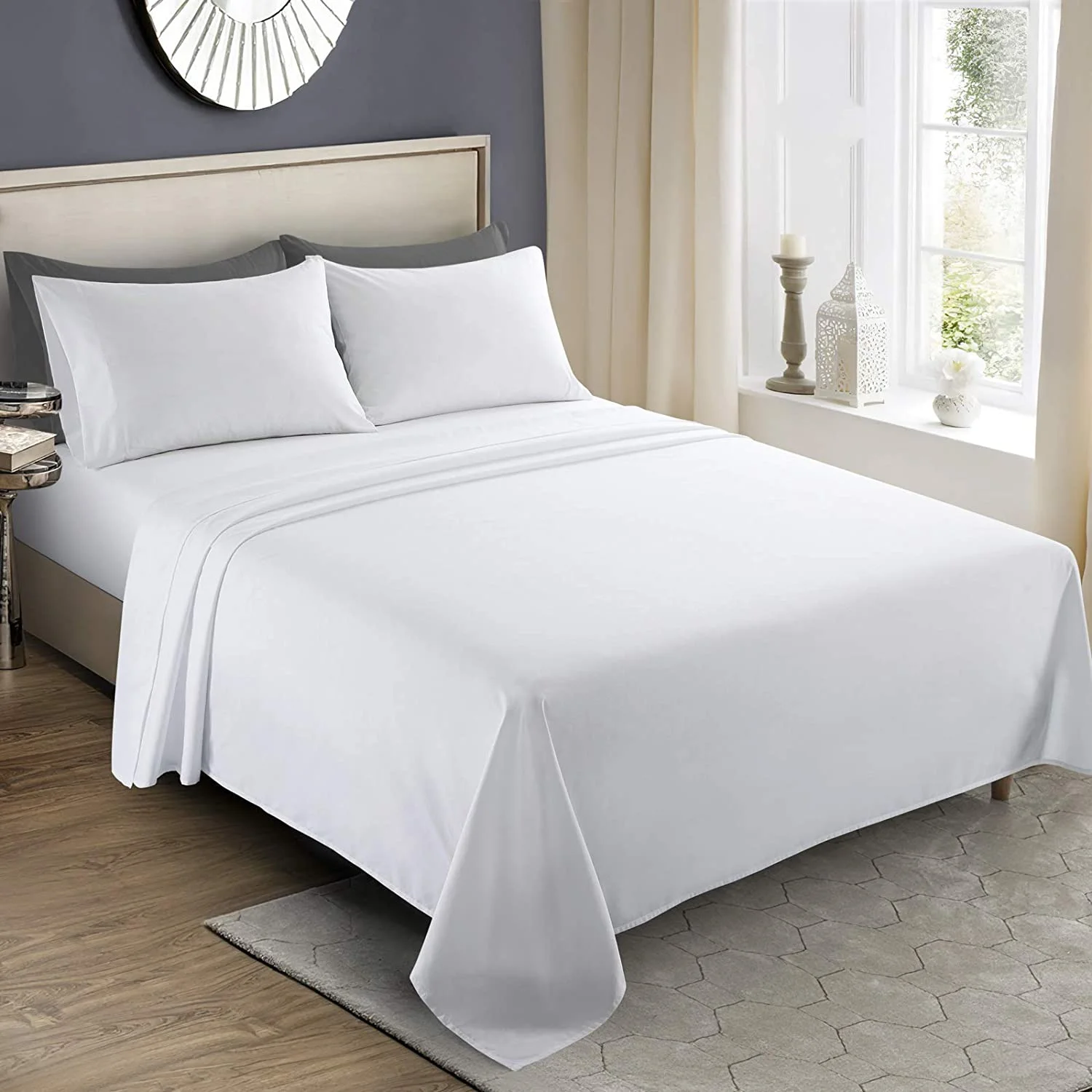 Sample Available Anti-wrinkle Simple Polyester Flat Bed Sheet Bedding Set For Hospital