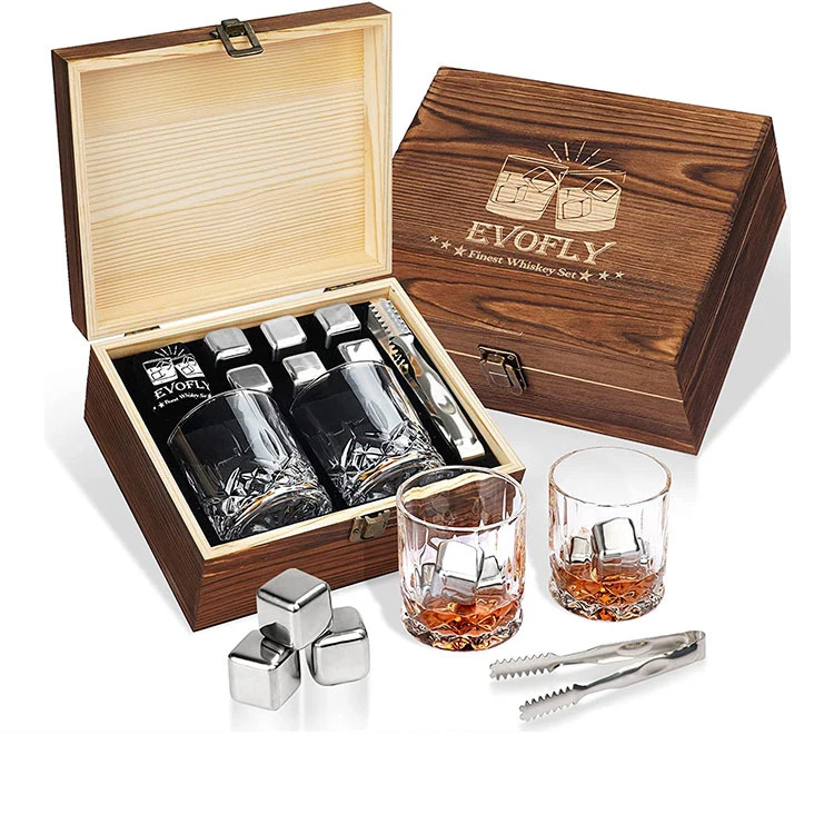 2022 Hot Product  Wine Tumbler Mug Classic Glass Cup Set Whisky Stones Gift Boxes