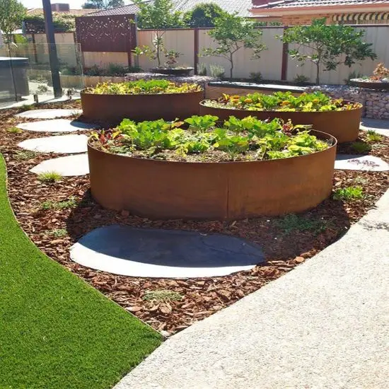 
Metal corten steel lawn edging garden bed grass border 