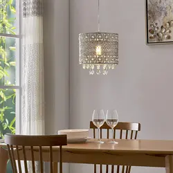 Round Shade Fitting Universal home decorative Sparkling Crystal Jewel Droplets Chandelier Ceiling pendant light