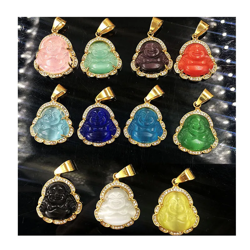 BMZ 31*33 and 33*38 mm genuine jade jadeite buddah necklace charm buddha pendant mini micro stone green pendant buddha bless