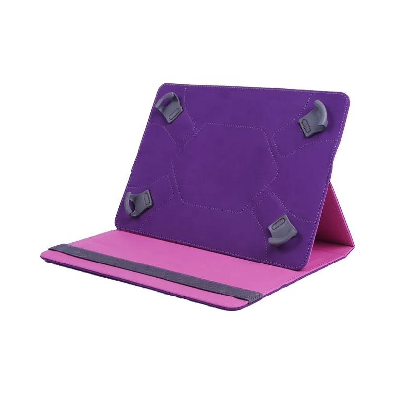 7' 8' 10.1' PU leather double sided universal tablet back cover with silicone hooks fancy tablet cases