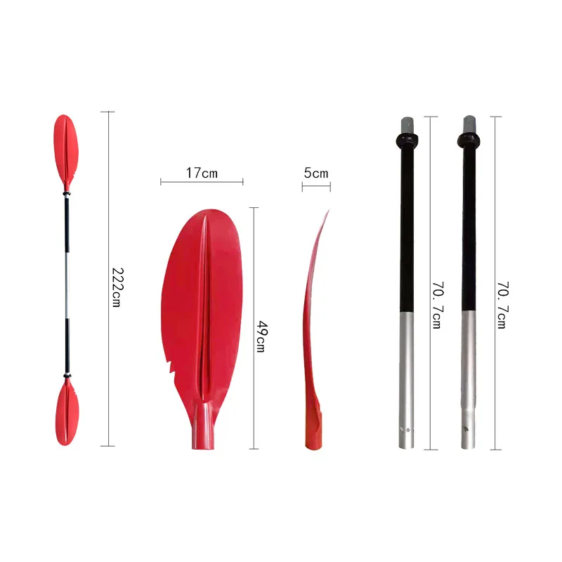 Double 2 pieces high quality kayak paddle board aluminum alloy PP glass fiber sculling oars for boat