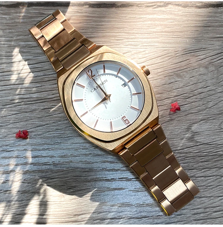 Arrivals Watches Couple Wristwatch Gold Stainless Steel Quartz Movement 2022 New Luxury Japan Waterproof Glass Men MIYOTA Buckle