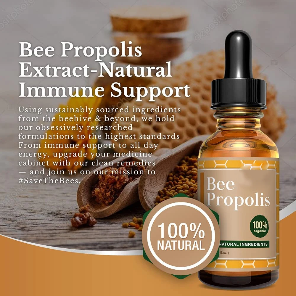 Wholesale Custom made pure natural propolis extract drops to relieve and support cleaning for 30 days