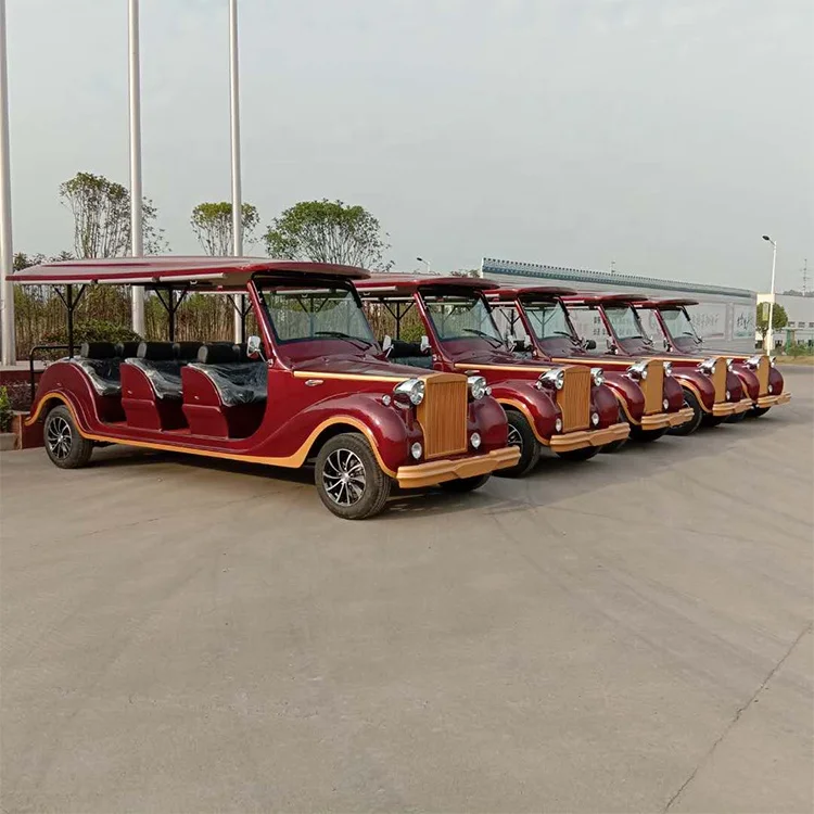 
12-seaters custom sightseeing car electric vintage car spot real estate tour house reception car Luxury Tourist Shuttle Bus 
