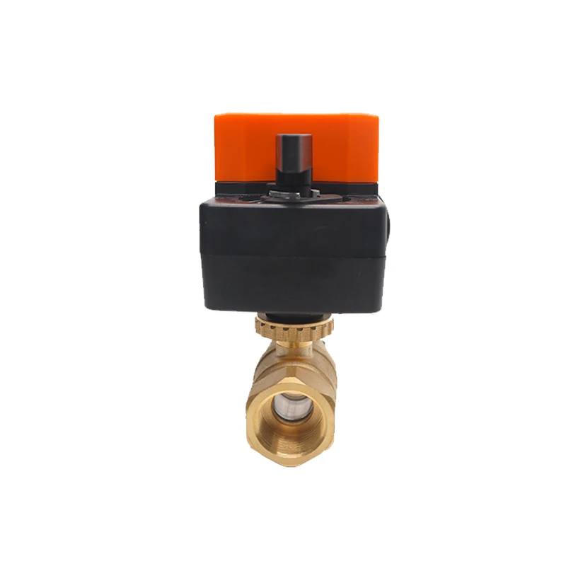 China Supplier Winvall 2 Way 0-10v Actuator Electric Proportional Control Brass Valves Motorized Mini Modulating Ball Valve