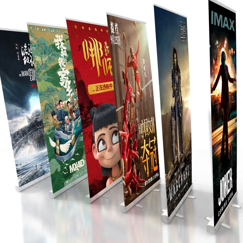 Retractable Roll Up Banner Stand Personalized Advertisement Sign Display Custom Printing Retractable Shop Banner Stand