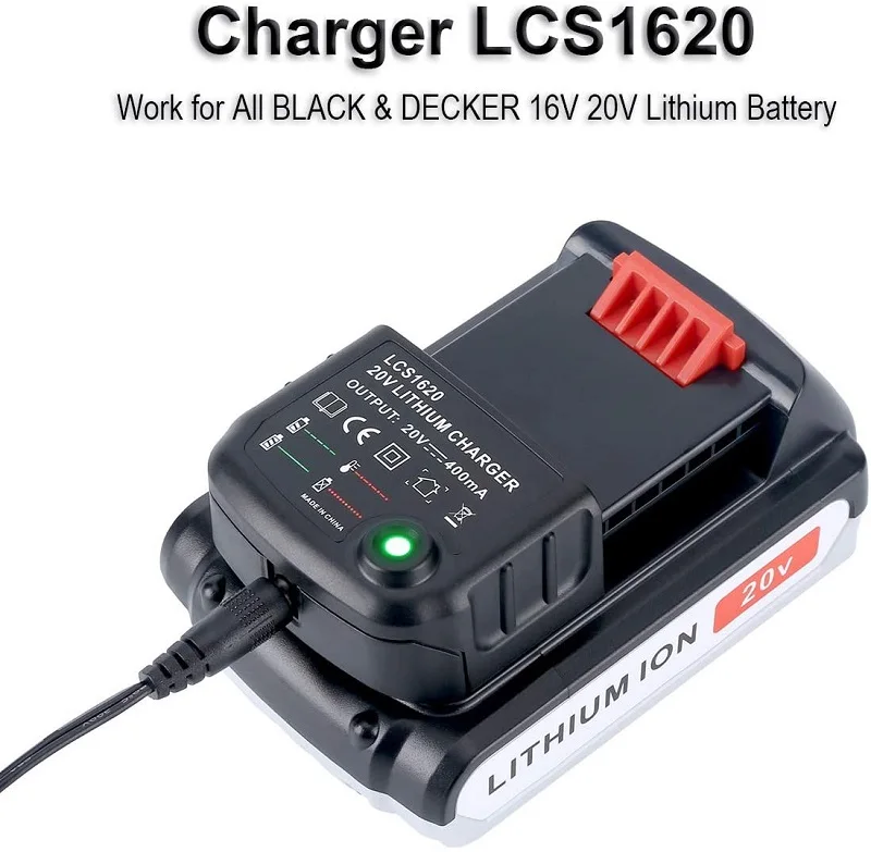 20V 0.4A Li-ion Battery Charger for Black Decker Coreless tool 16V 20V Lithium Ion Battery 400mA li ion battery charger