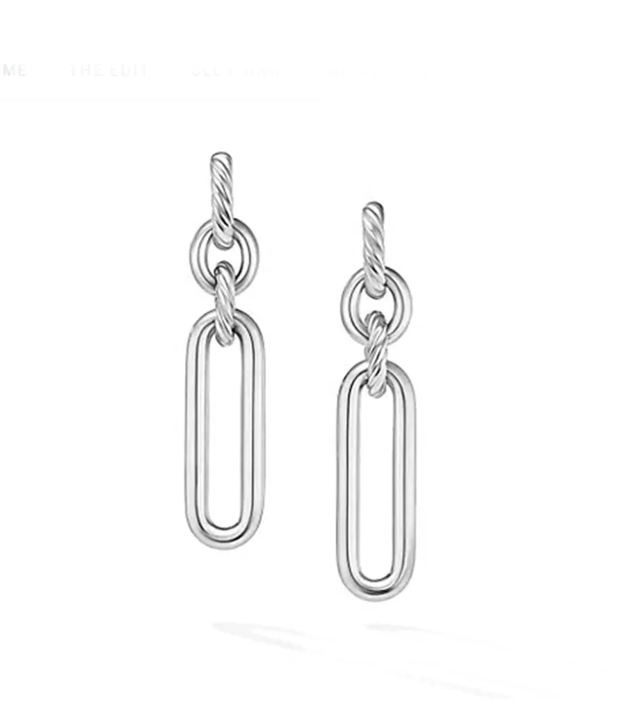 Earring Jewelry Double Link Drop Earrings In Brass Materials Factory wholesale