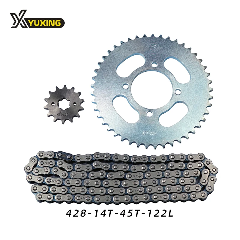 Durable Motorcycle Sprocket And Chain Kit Sets 428 520H Motorcycle Sprocket Chains