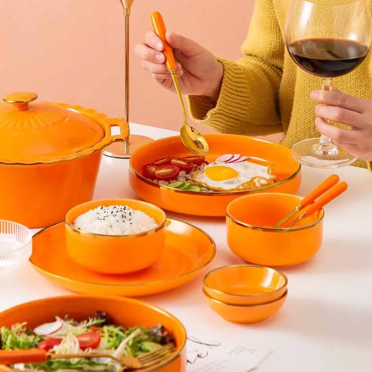 Household tableware ceramic dinnerware sets for 6 people / arabic luxury ceramic dinnerware set