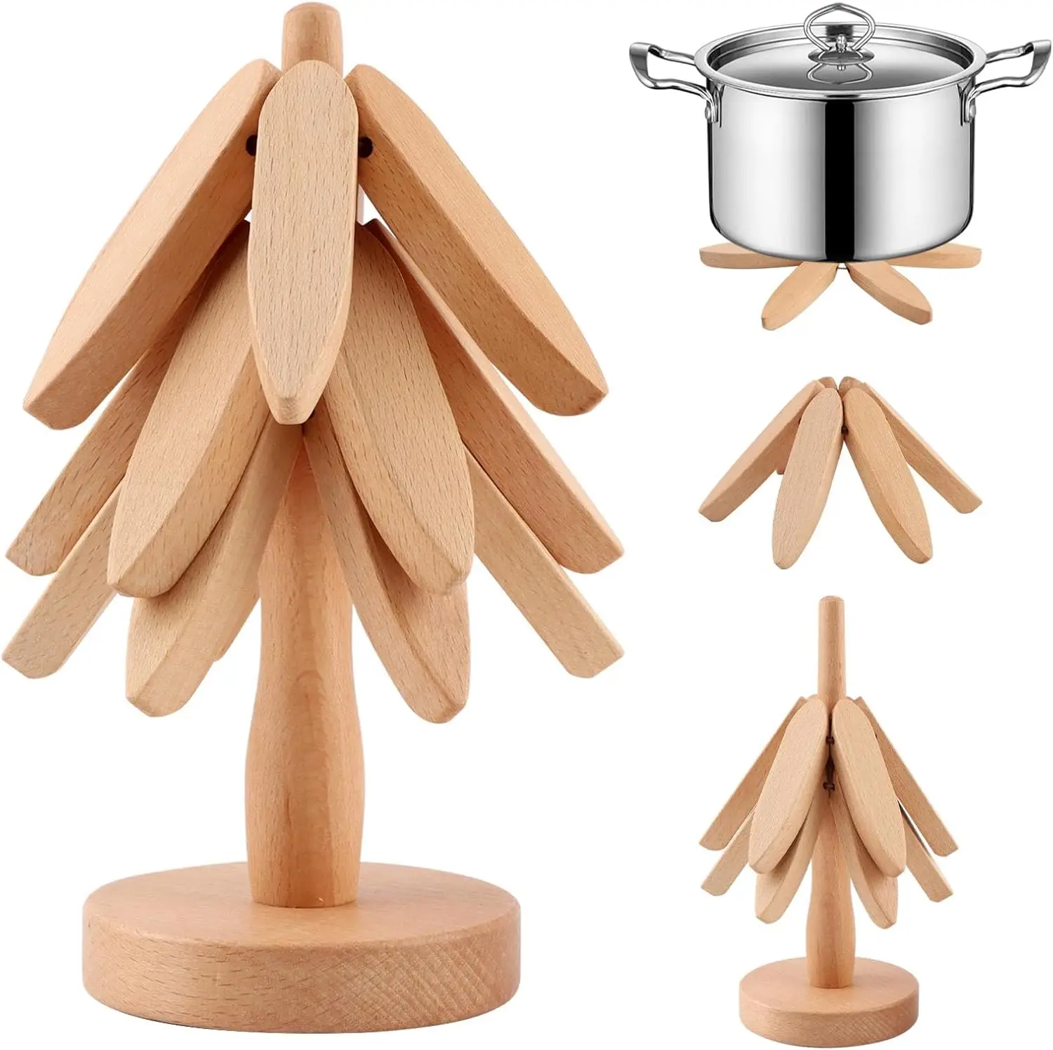 Manufacturer wooden trivets tree coasters Eco-Friendly Folding Coaster Tree Shaped Insulation wood cup Pad