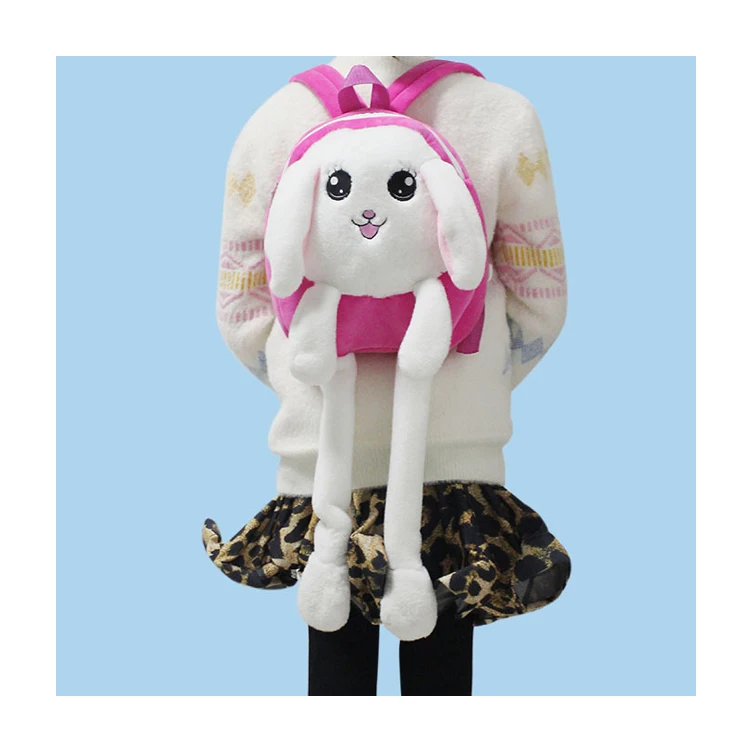 Kawaii Japanese White Rabbit Bunny Backpack School Shoulder Bag Plush Toy Kids Children Girls Girlfriend Student Birthday Gifts